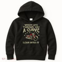 Biker When Life Throws You A Curve Motorcycle Kids Hoodie thumb 0