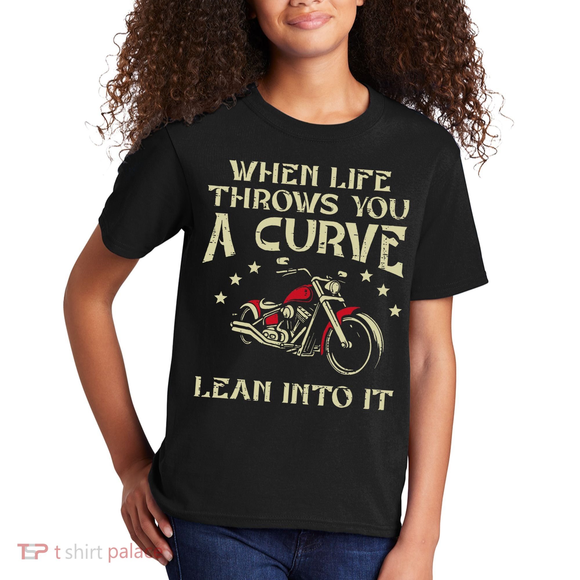 Biker When Life Throws You A Curve Motorcycle Kids T-Shirt