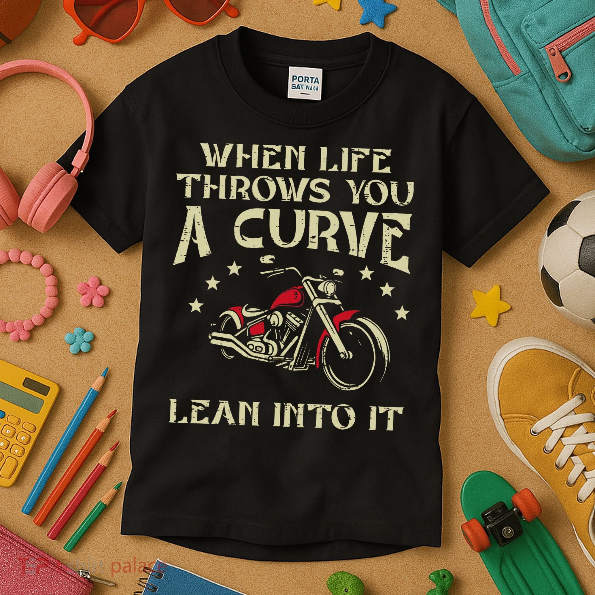 Biker When Life Throws You A Curve Motorcycle Kids T-Shirt