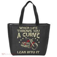 Biker When Life Throws You A Curve Motorcycle Tote Bag thumb 0