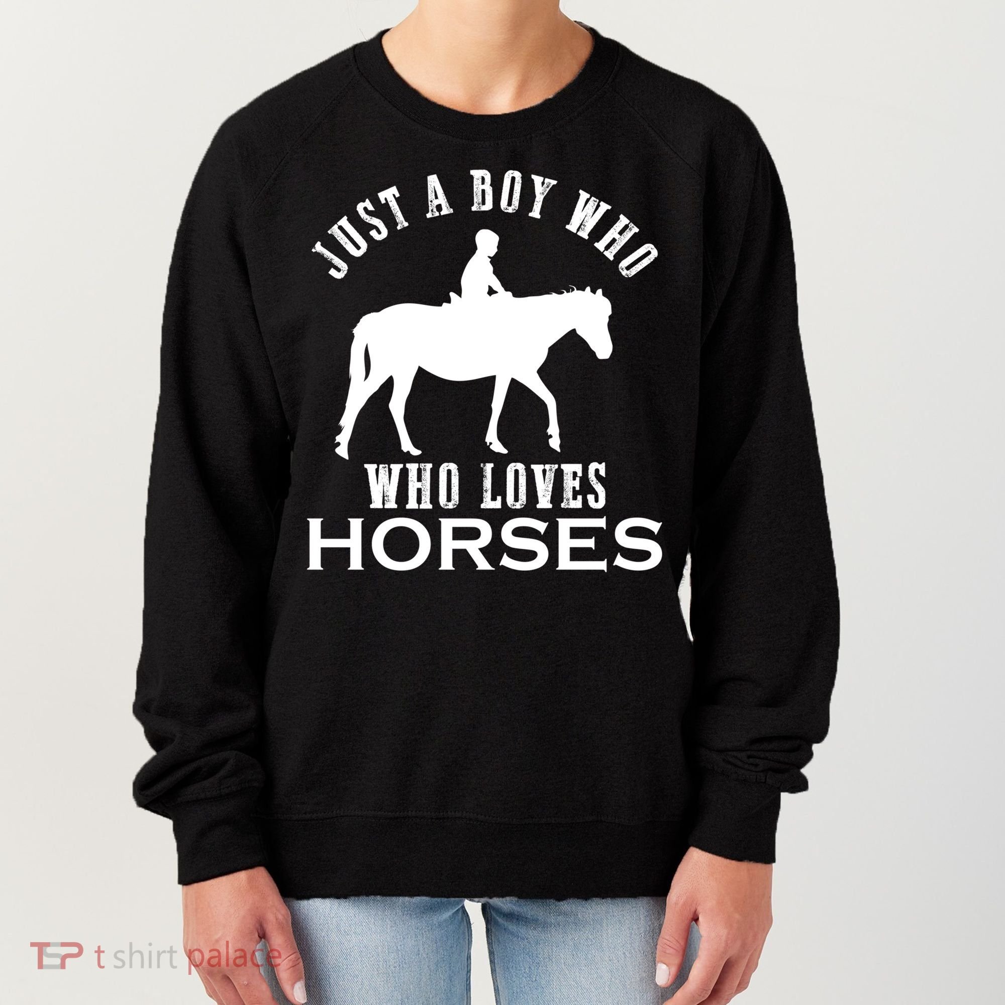 Boy Who Loves Horses Equestrian Horse Riding Gift For Boys Gift Women's Sweatshirt