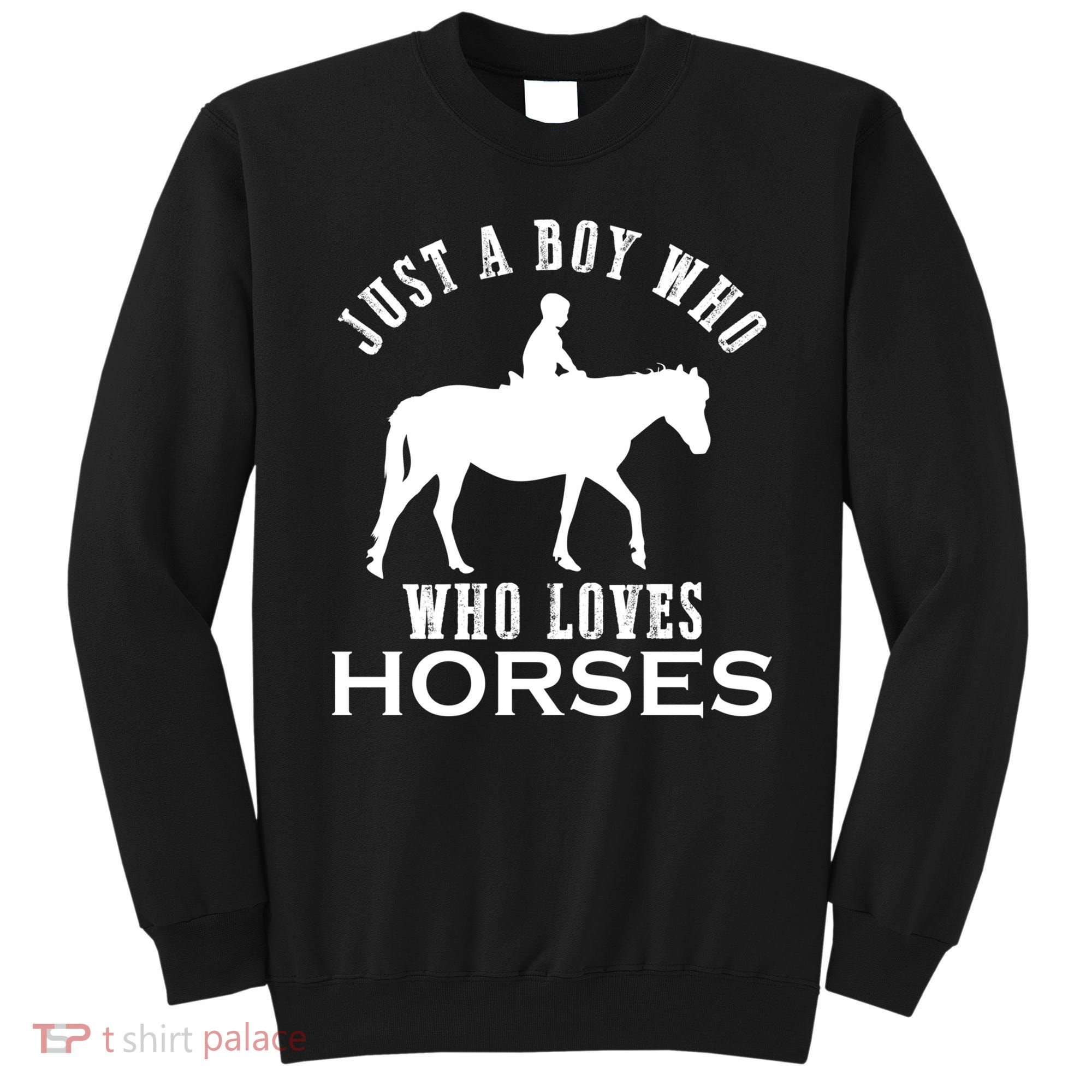 Boy Who Loves Horses Equestrian Horse Riding Gift For Boys Gift Sweatshirt