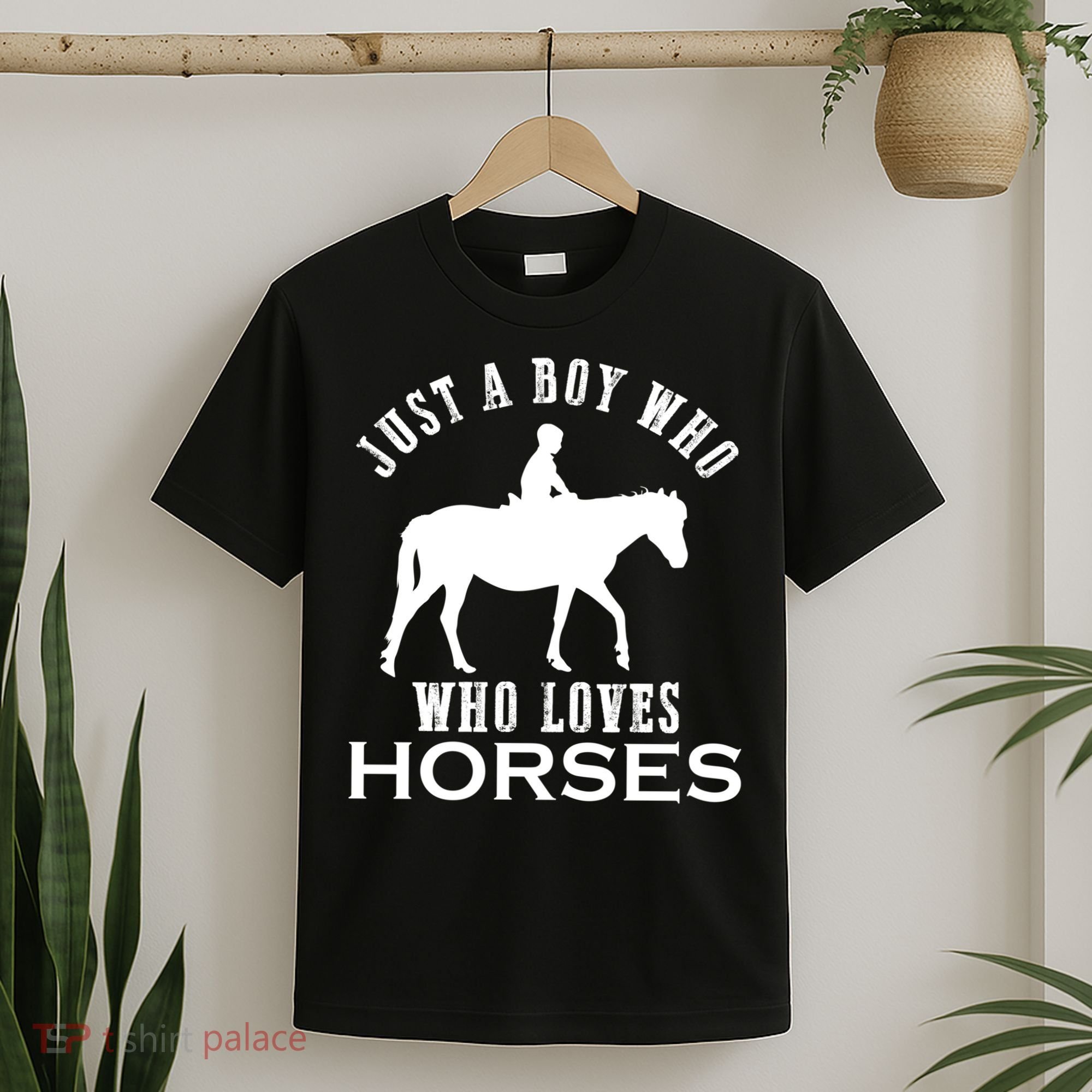 Boy Who Loves Horses Equestrian Horse Riding Gift For Boys Gift T-Shirt
