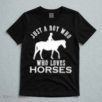 Boy Who Loves Horses Equestrian Horse Riding Gift For Boys Gift T-Shirt thumb 5