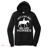 Boy Who Loves Horses Equestrian Horse Riding Gift For Boys Gift Women's Hoodie thumb 0
