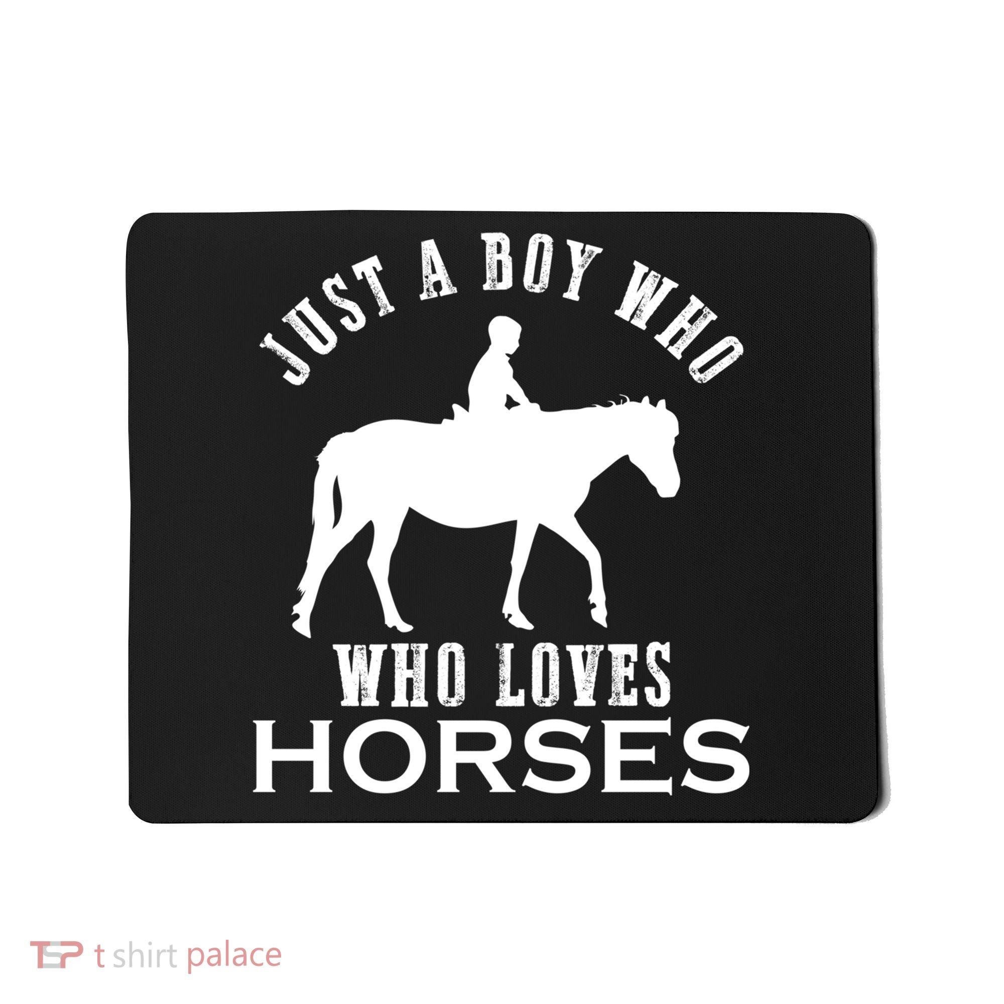 Boy Who Loves Horses Equestrian Horse Riding Gift For Boys Gift Mousepad
