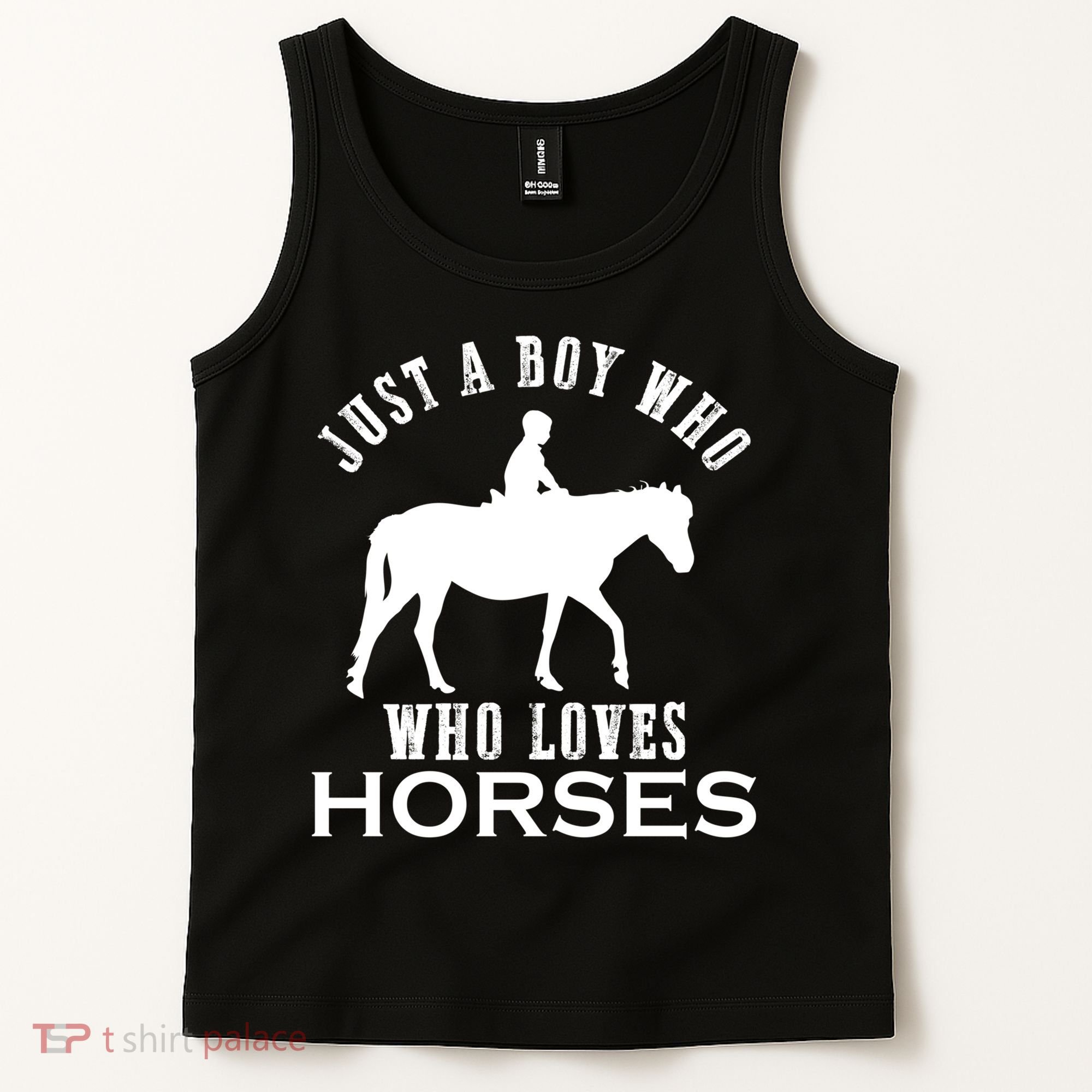 Boy Who Loves Horses Equestrian Horse Riding Gift For Boys Gift Tank Top