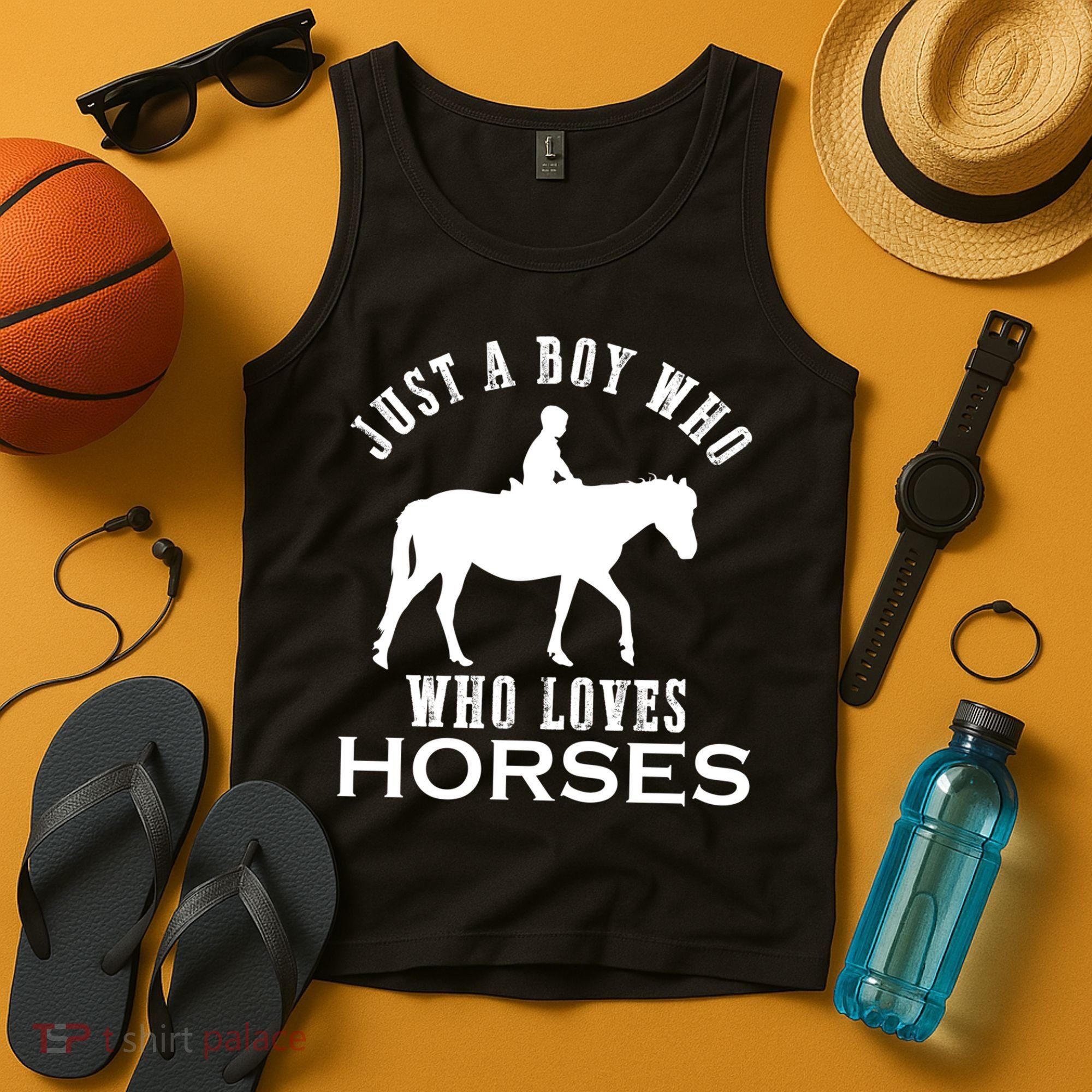 Boy Who Loves Horses Equestrian Horse Riding Gift For Boys Gift Tank Top
