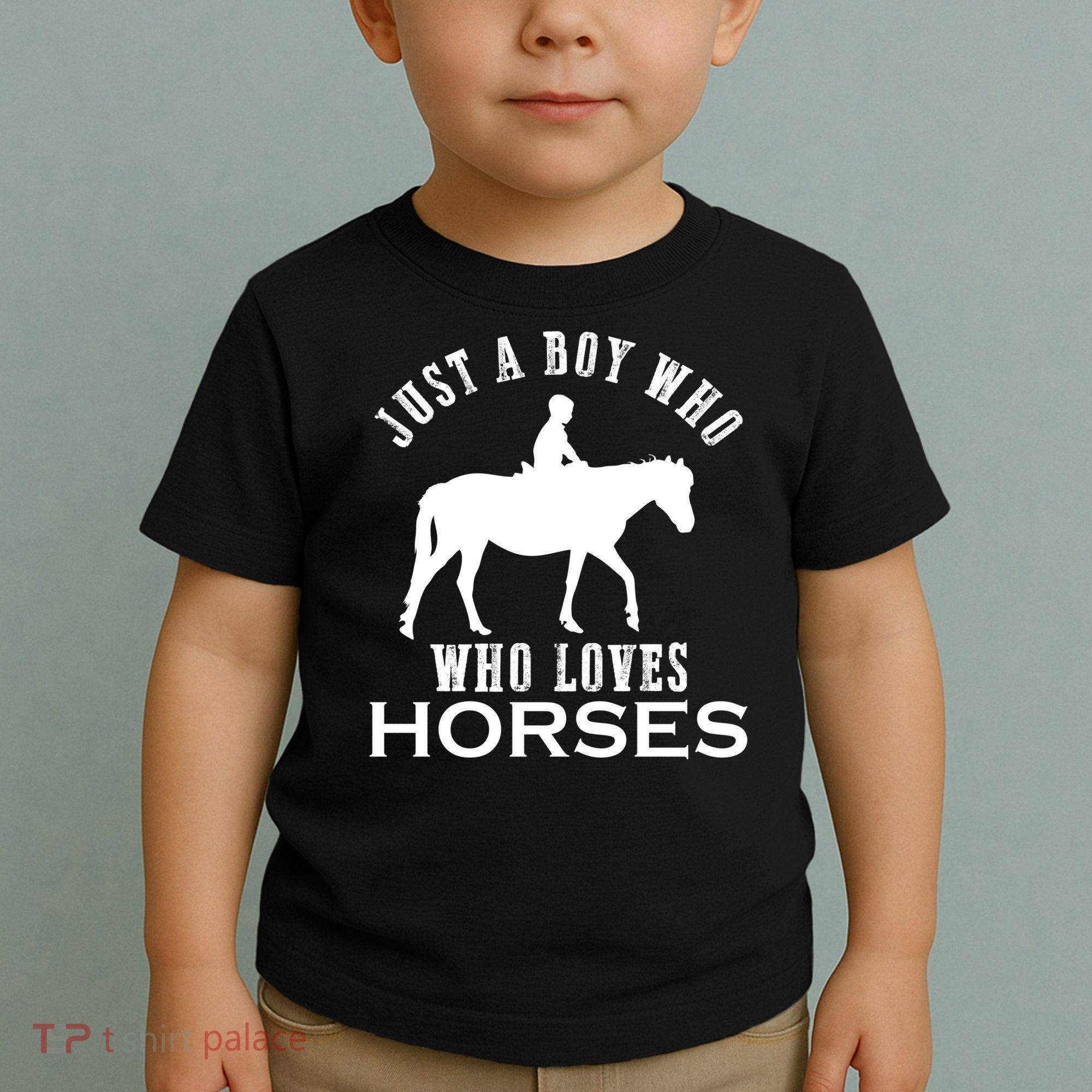 Boy Who Loves Horses Equestrian Horse Riding Gift For Boys Gift Toddler T-Shirt