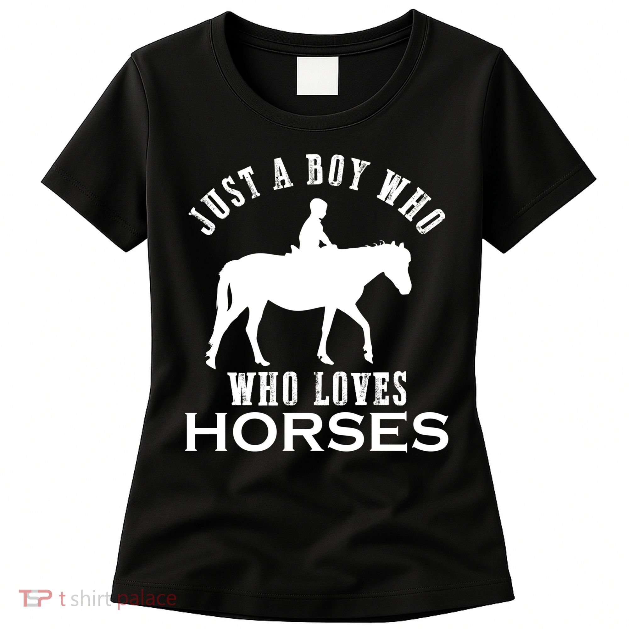 Boy Who Loves Horses Equestrian Horse Riding Gift For Boys Gift Women's T-Shirt
