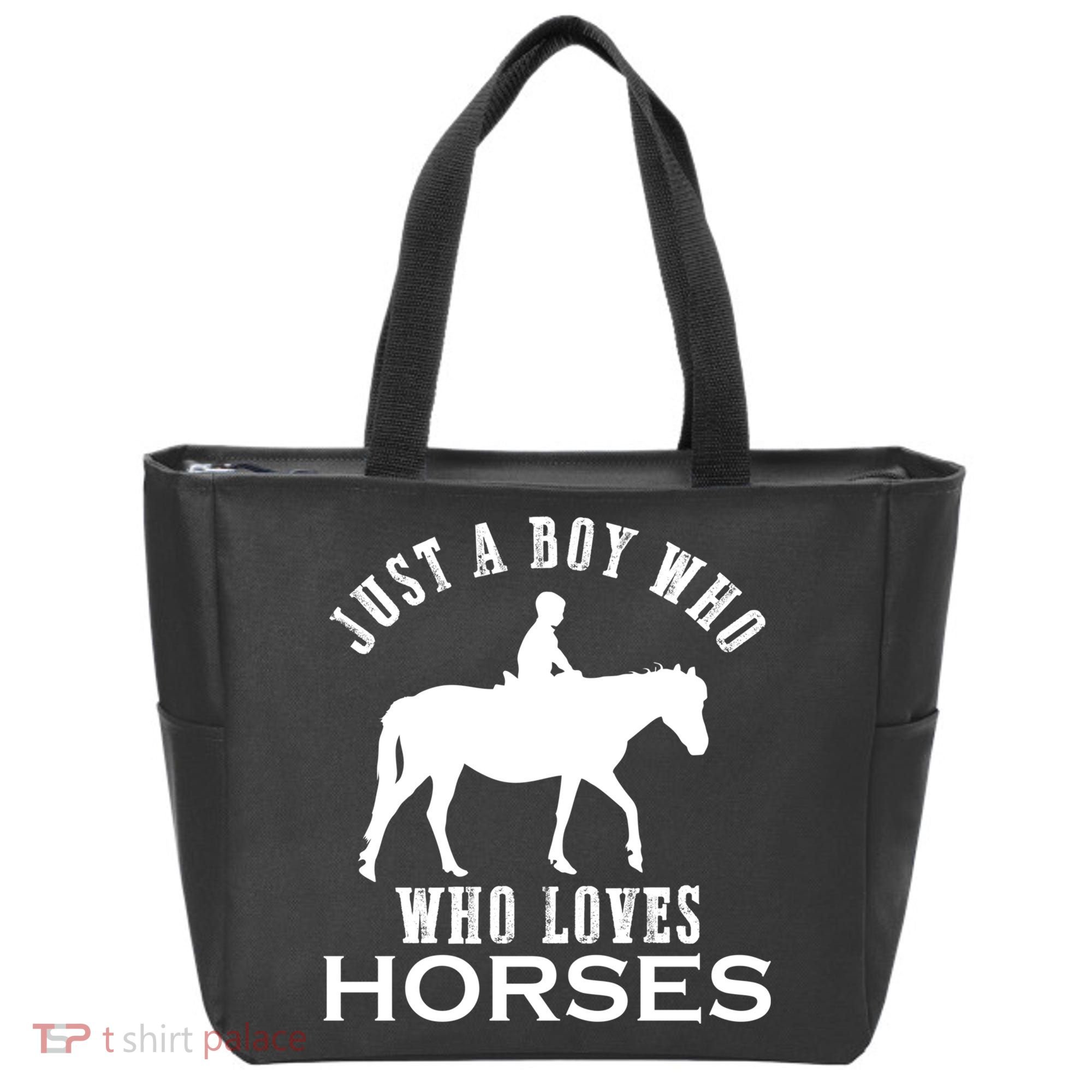 Boy Who Loves Horses Equestrian Horse Riding Gift For Boys Gift Tote Bag