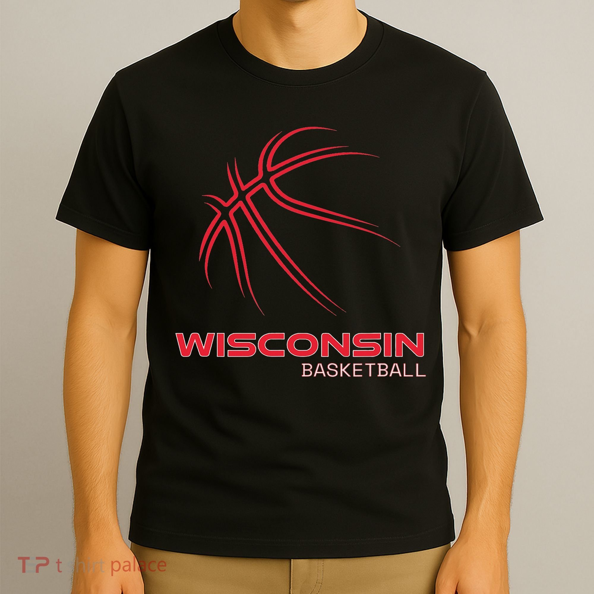 Basketball Wi Love The Badger State Souvenir Wisconsin Hoops T-Shirt