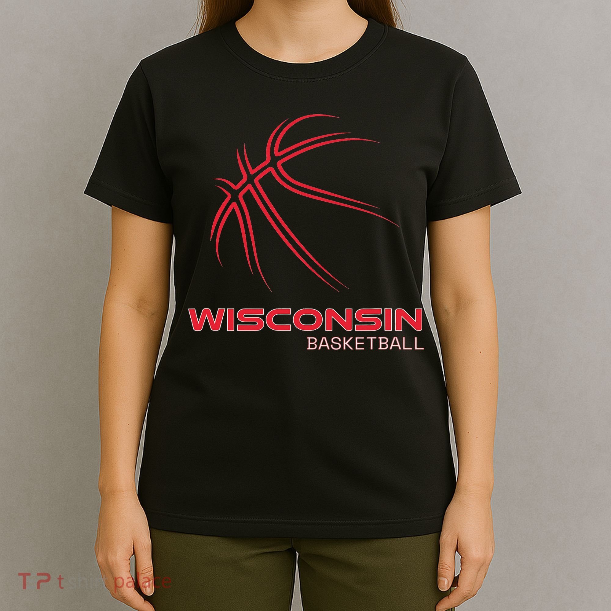 Basketball Wi Love The Badger State Souvenir Wisconsin Hoops T-Shirt