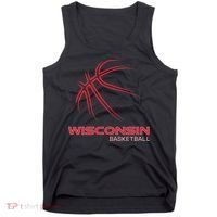 Basketball Wi Love The Badger State Souvenir Wisconsin Hoops Tank Top thumb 0
