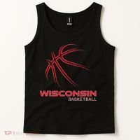 Basketball Wi Love The Badger State Souvenir Wisconsin Hoops Tank Top thumb 2