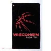 Basketball Wi Love The Badger State Souvenir Wisconsin Hoops Golf Towel thumb 0