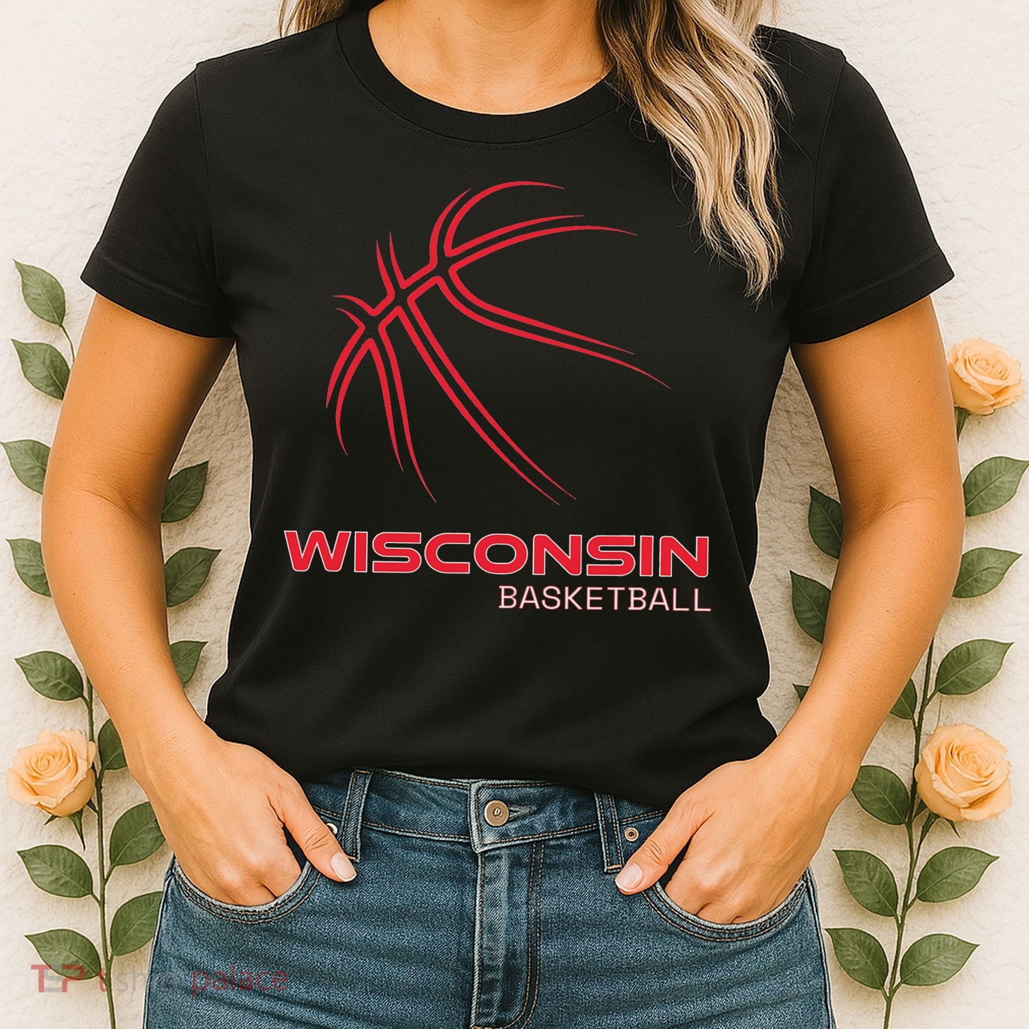 Basketball Wi Love The Badger State Souvenir Wisconsin Hoops Women's T-Shirt