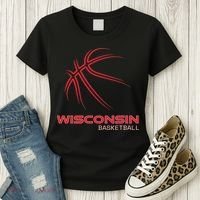 Basketball Wi Love The Badger State Souvenir Wisconsin Hoops Women's T-Shirt thumb 3