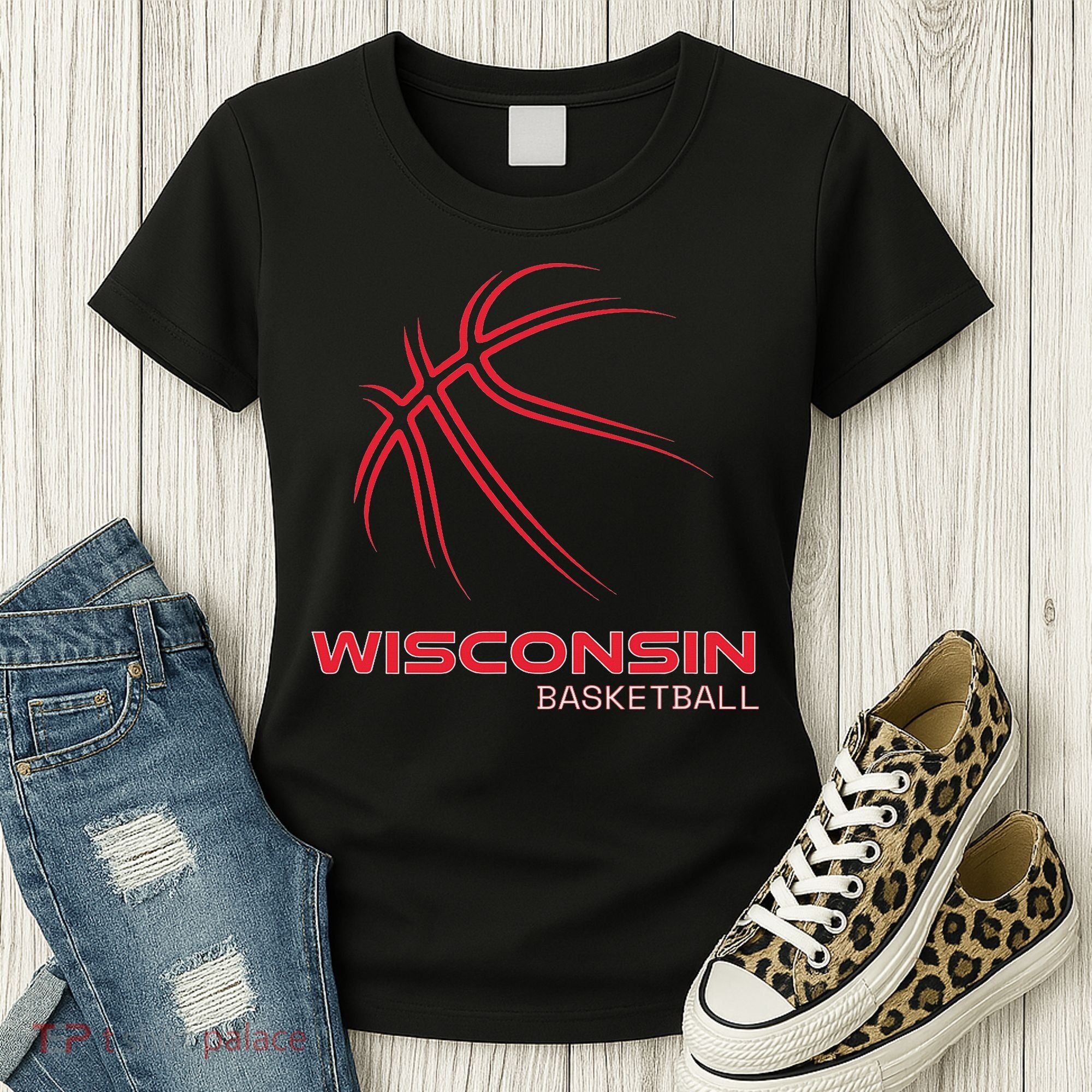 Basketball Wi Love The Badger State Souvenir Wisconsin Hoops Women's T-Shirt