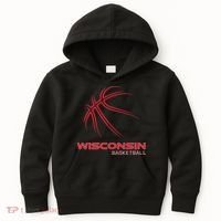 Basketball Wi Love The Badger State Souvenir Wisconsin Hoops Kids Hoodie thumb 0
