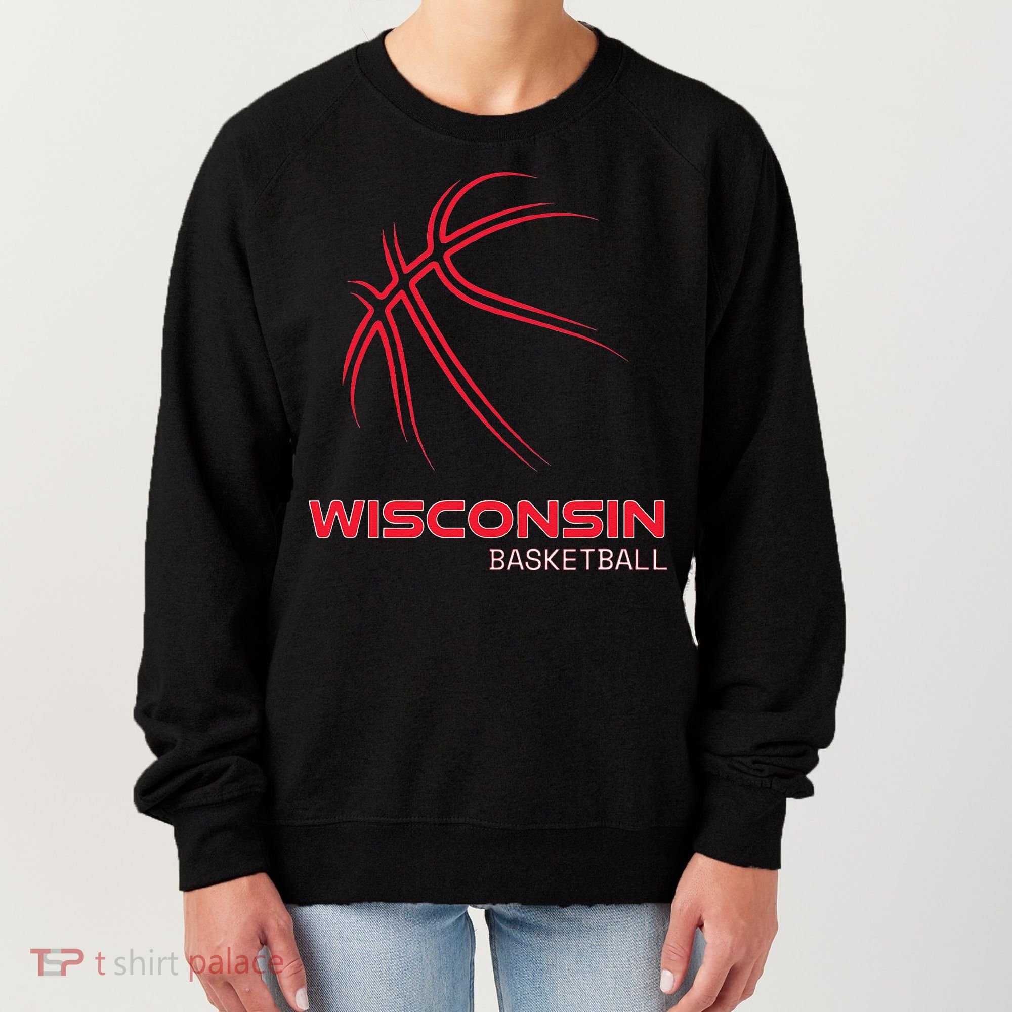 Basketball WI Love The Badger State Souvenir Wisconsin Hoops Women's Sweatshirt