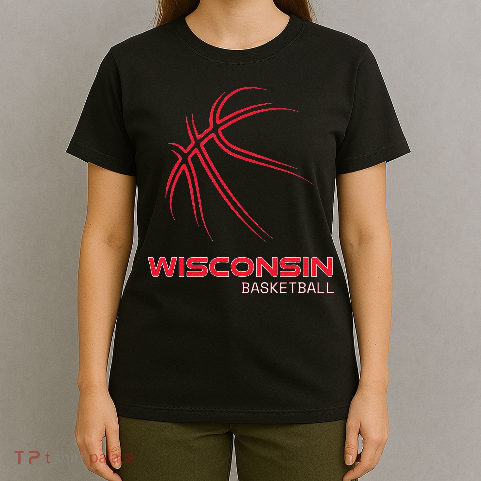 Basketball WI Love The Badger State Souvenir Wisconsin Hoops T-Shirt