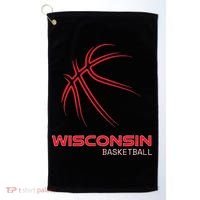 Basketball WI Love The Badger State Souvenir Wisconsin Hoops Golf Towel thumb 0