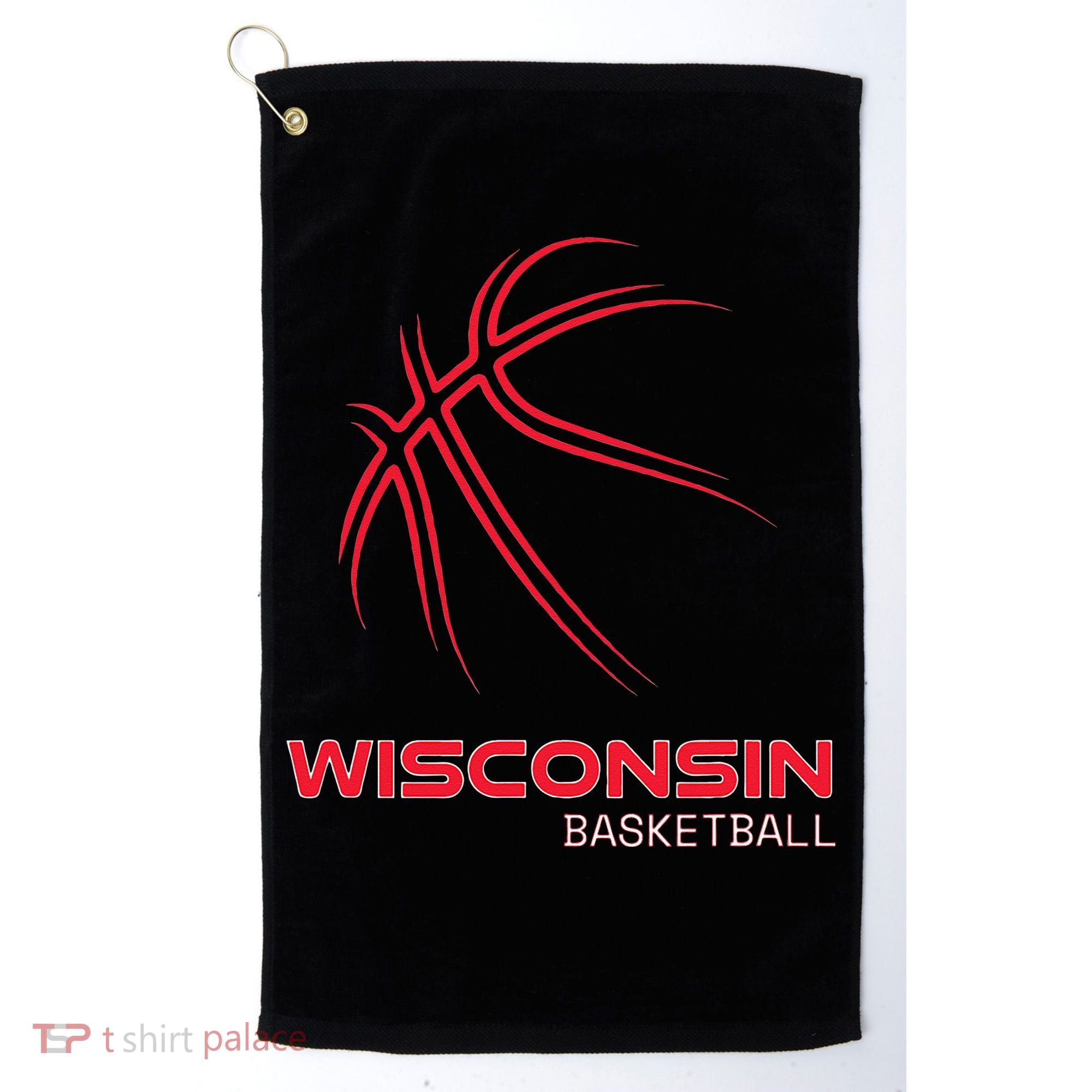 Basketball WI Love The Badger State Souvenir Wisconsin Hoops Golf Towel