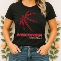 Basketball WI Love The Badger State Souvenir Wisconsin Hoops Women's T-Shirt thumb 2