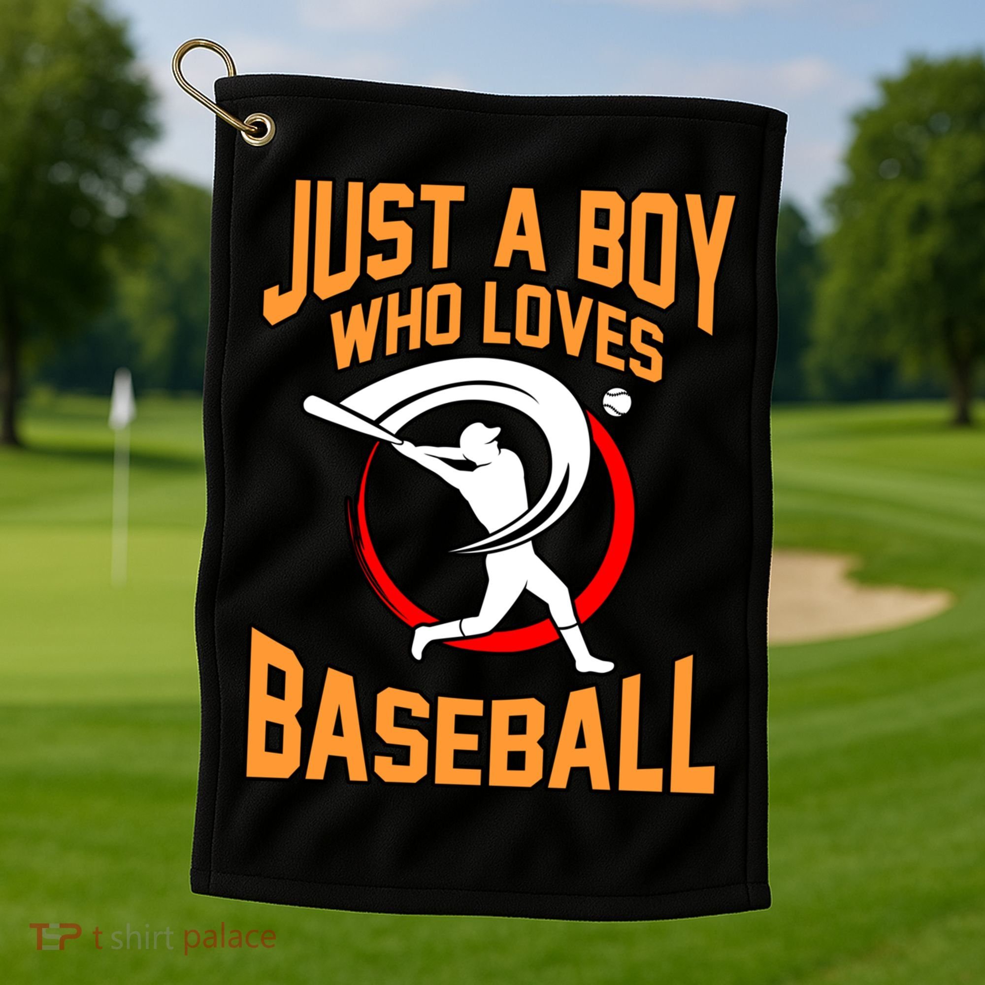 Boy Who Loves Baseball Sports Player Lover Coach Graphic Gift Golf Towel