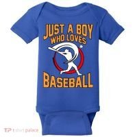 Boy Who Loves Baseball Sports Player Lover Coach Graphic Gift Baby Bodysuit thumb 0
