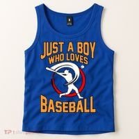 Boy Who Loves Baseball Sports Player Lover Coach Graphic Gift Tank Top thumb 2