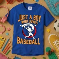 Boy Who Loves Baseball Sports Player Lover Coach Graphic Gift Kids T-Shirt thumb 3