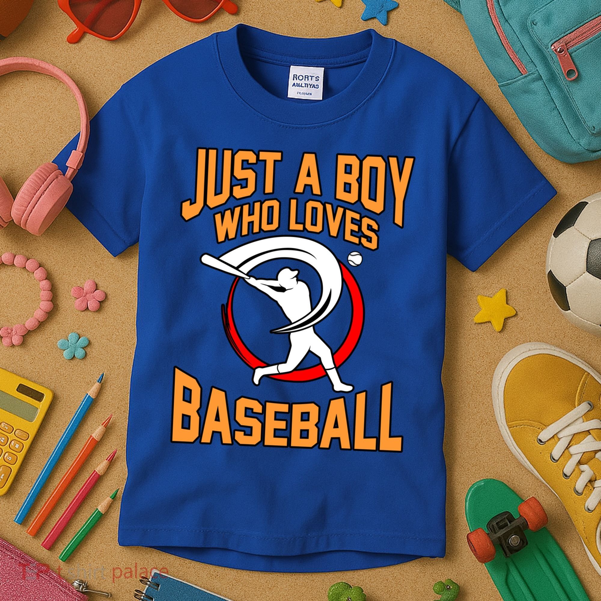 Boy Who Loves Baseball Sports Player Lover Coach Graphic Gift Kids T-Shirt