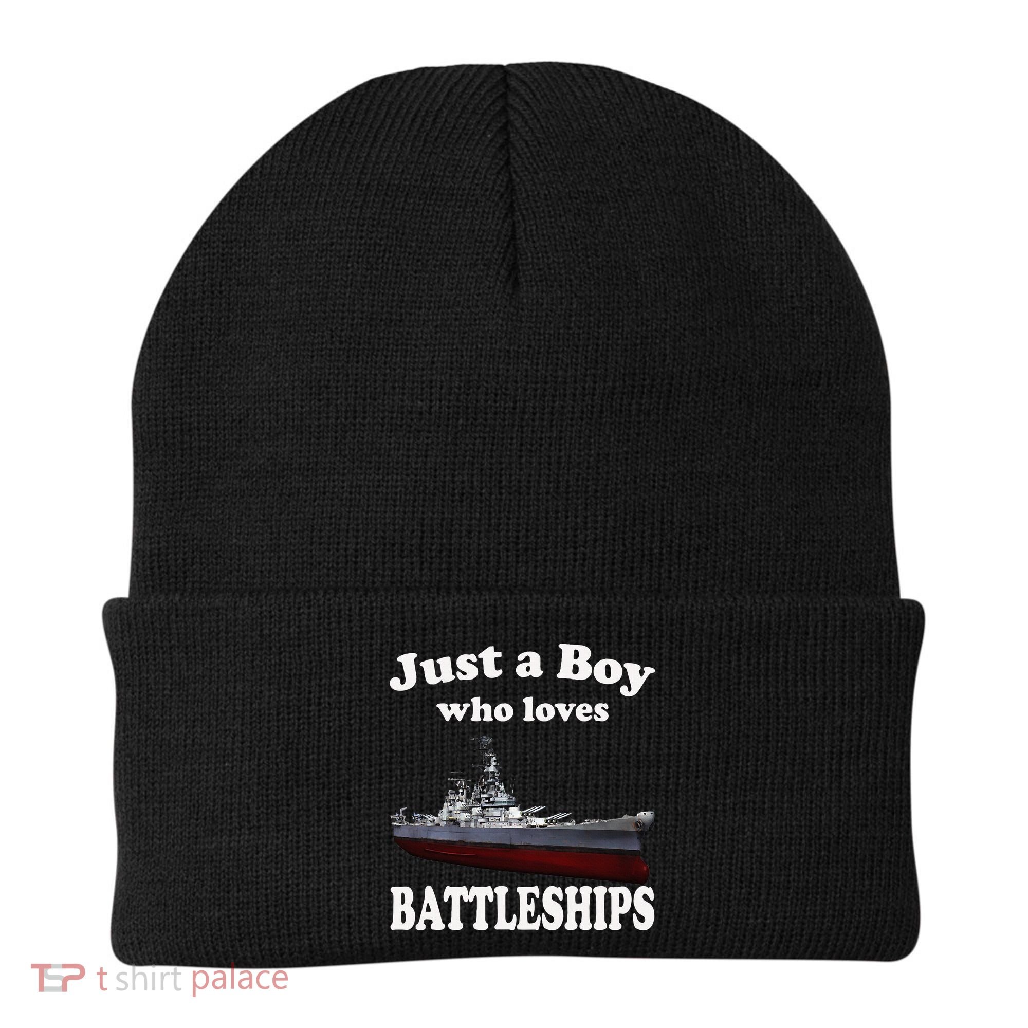 Boy Who Loves Battleship Uss New Jersey Bb62 Ww2 Warship Beanie