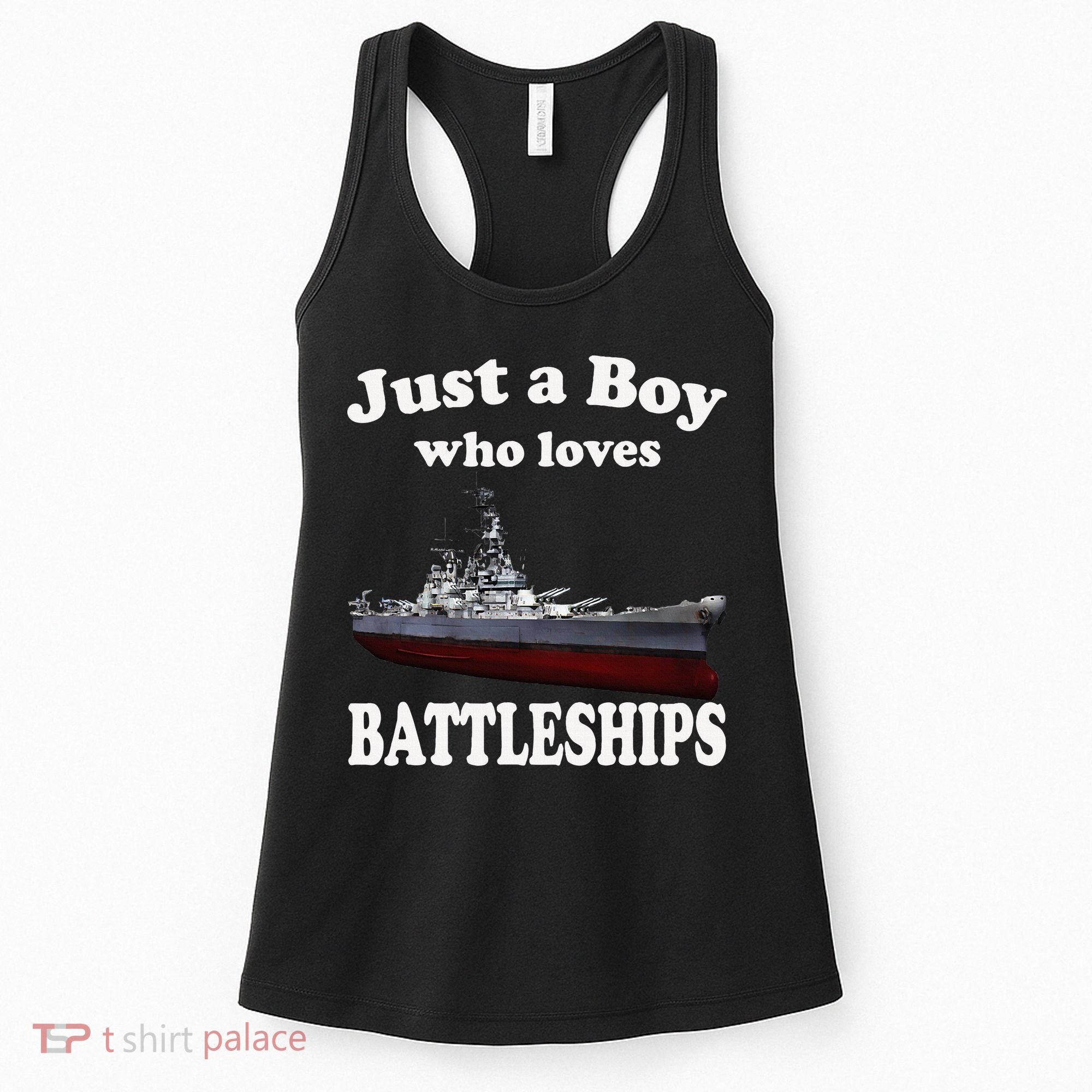 Boy Who Loves Battleship Uss New Jersey Bb62 Ww2 Warship Women's Tank Top