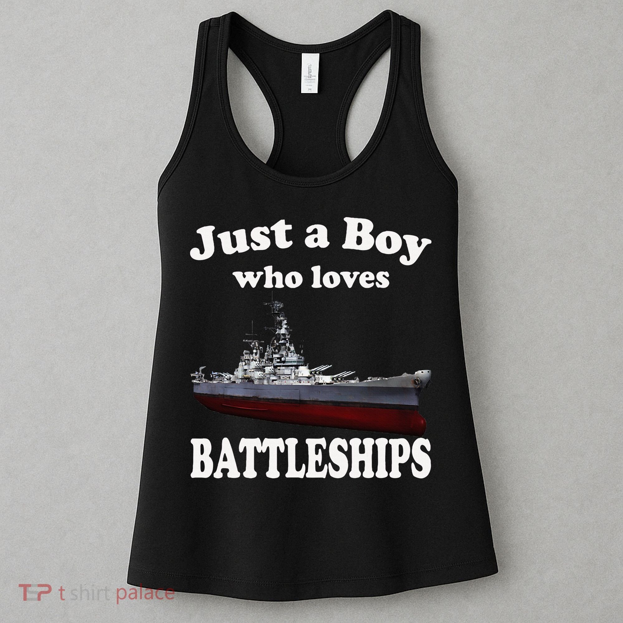 Boy Who Loves Battleship Uss New Jersey Bb62 Ww2 Warship Women's Tank Top