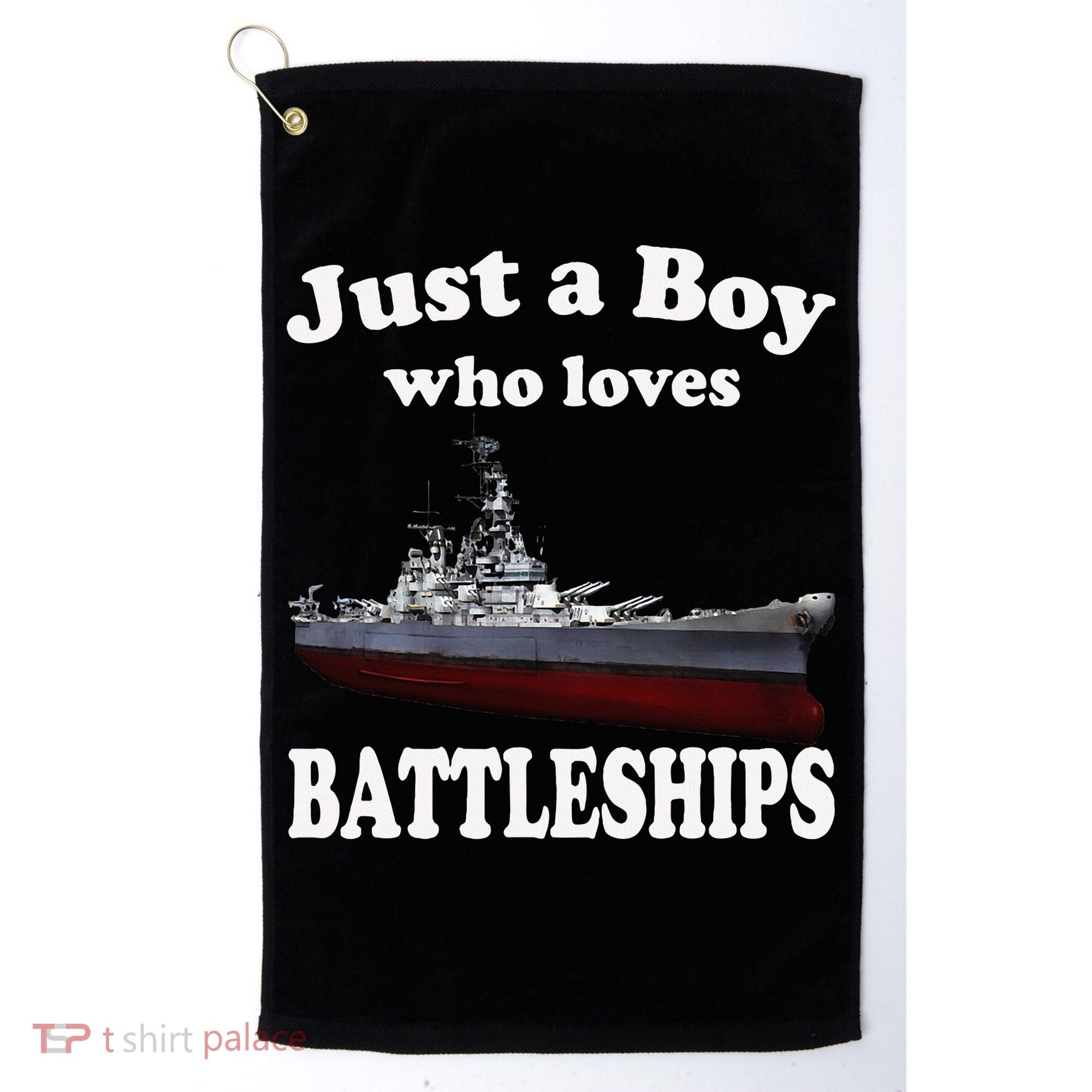 Boy Who Loves Battleship Uss New Jersey Bb62 Ww2 Warship Golf Towel