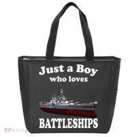 Boy Who Loves Battleship Uss New Jersey Bb62 Ww2 Warship Tote Bag thumb 0