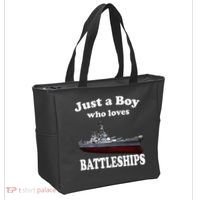 Boy Who Loves Battleship Uss New Jersey Bb62 Ww2 Warship Tote Bag thumb 2