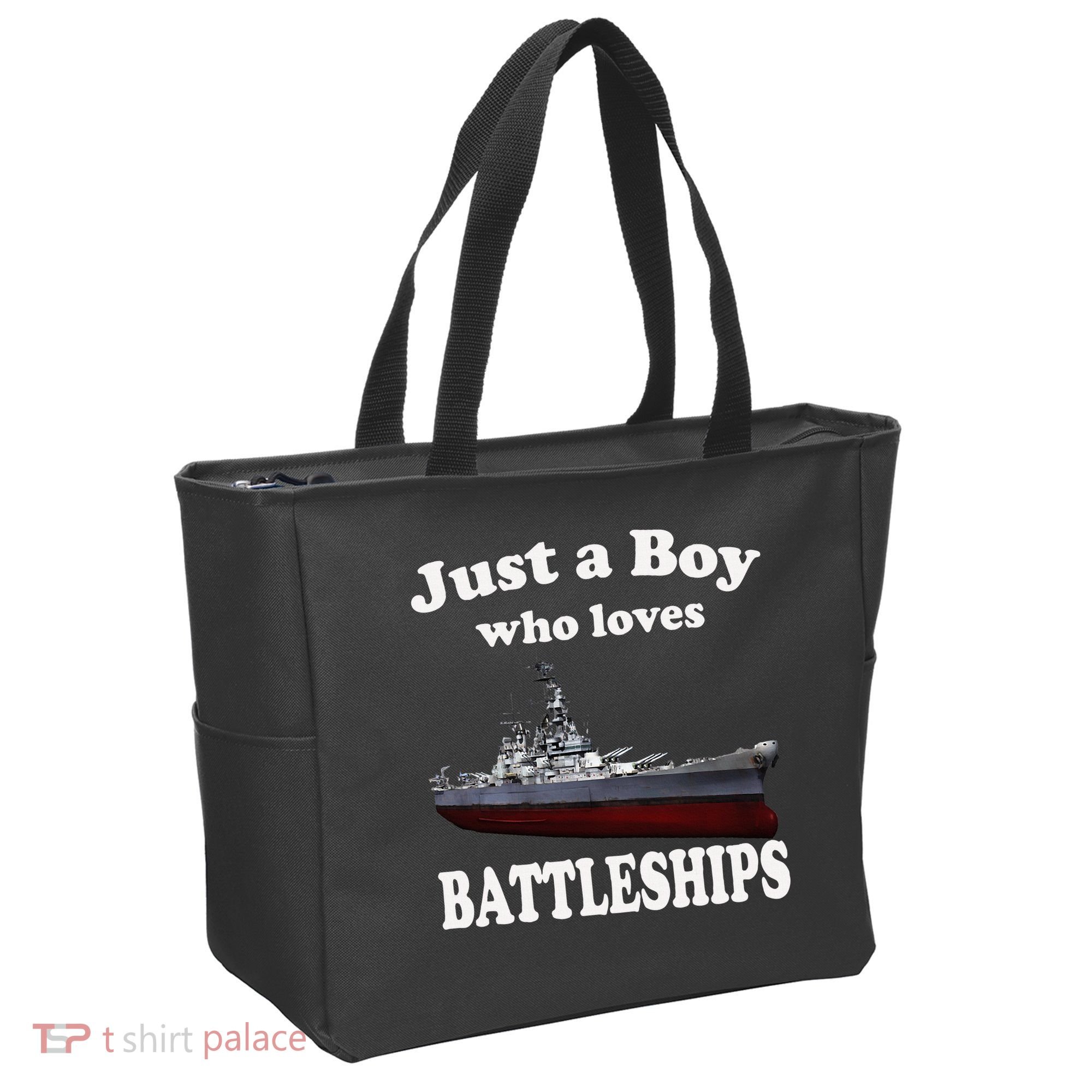 Boy Who Loves Battleship Uss New Jersey Bb62 Ww2 Warship Tote Bag