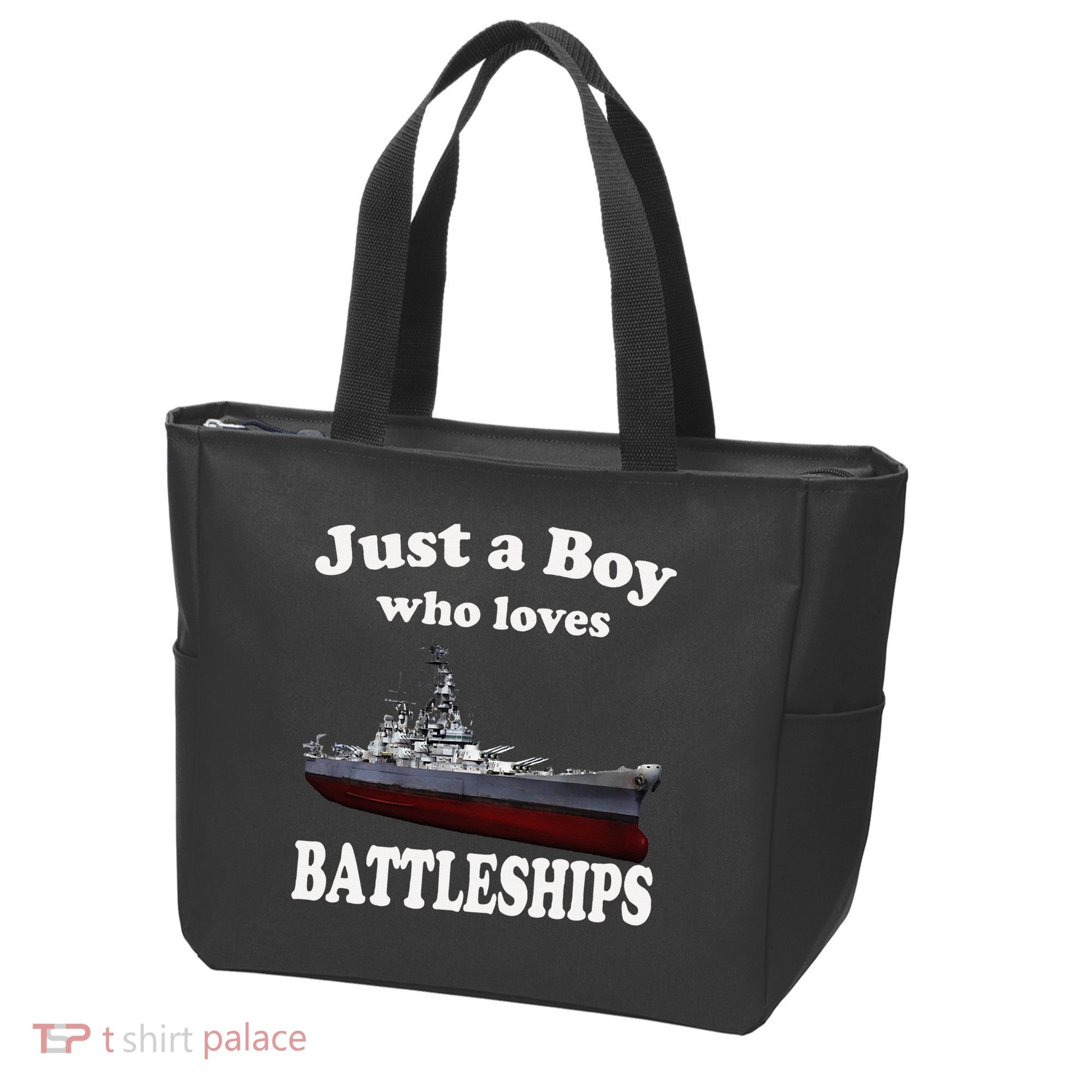 Boy Who Loves Battleship Uss New Jersey Bb62 Ww2 Warship Tote Bag