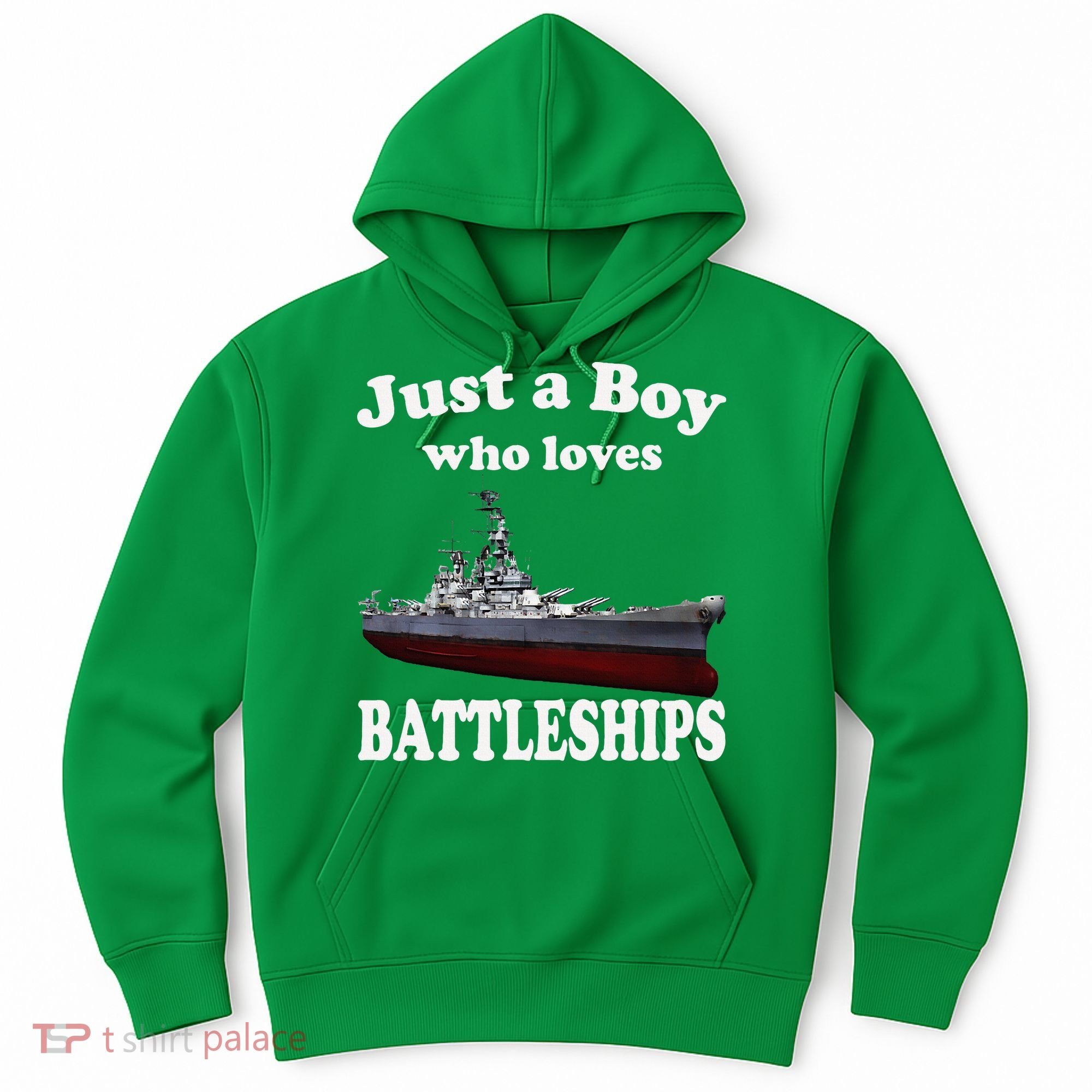Boy Who Loves Battleship Uss New Jersey Bb62 Ww2 Warship Hoodie