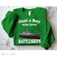 Boy Who Loves Battleship Uss New Jersey Bb62 Ww2 Warship Sweatshirt thumb 2