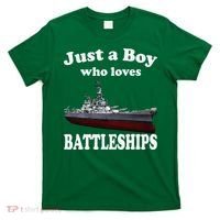 Boy Who Loves Battleship Uss New Jersey Bb62 Ww2 Warship T-Shirt thumb 0