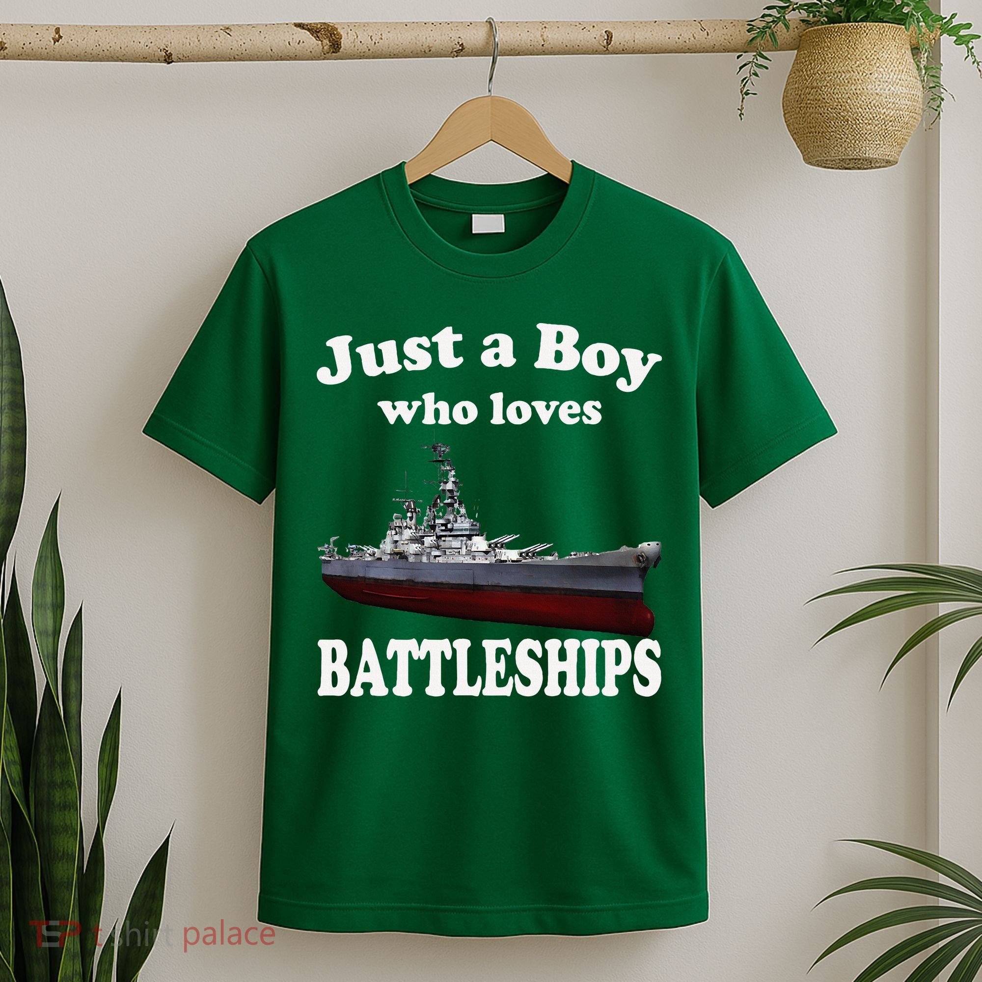 Boy Who Loves Battleship Uss New Jersey Bb62 Ww2 Warship T-Shirt