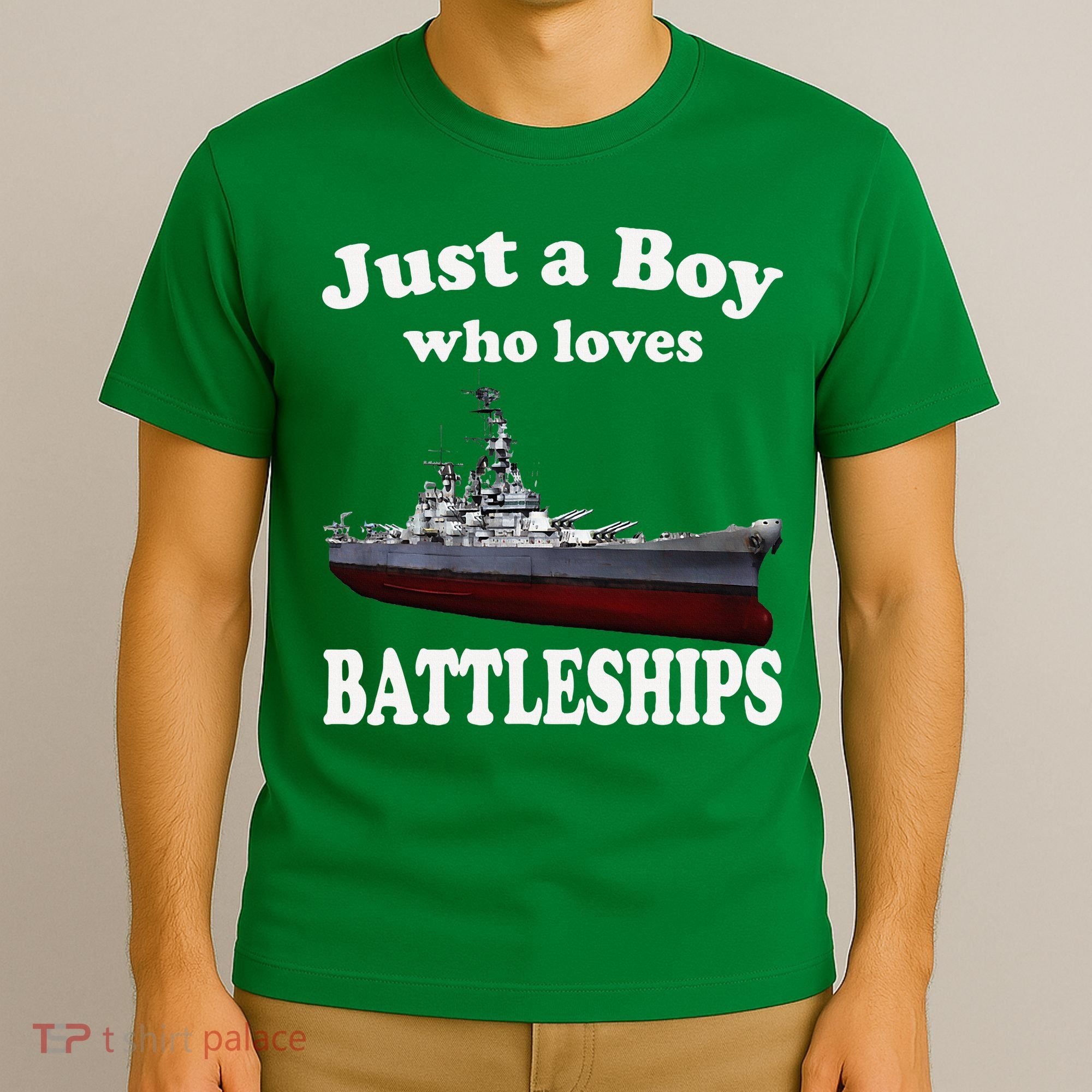 Boy Who Loves Battleship Uss New Jersey Bb62 Ww2 Warship T-Shirt