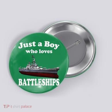 Boy Who Loves Battleship Uss New Jersey Bb62 Ww2 Warship Button