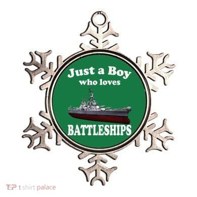 Boy Who Loves Battleship Uss New Jersey Bb62 Ww2 Warship Ornament