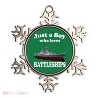 Boy Who Loves Battleship Uss New Jersey Bb62 Ww2 Warship Ornament thumb 0